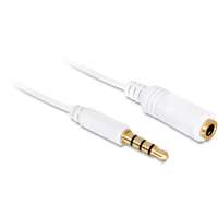 Delock 3,5 mm jack hosszabbító kábel (3 pin, fehér, 0,5 m)