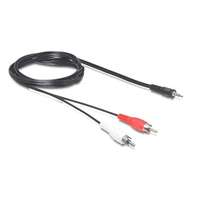 Delock 3,5 mm stereo jack (M) - 2 x RCA (M) kábel 10m