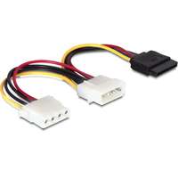 Delock Molex (M) - Molex (F) + SATA (F) tápátalakító kábel (16 cm)