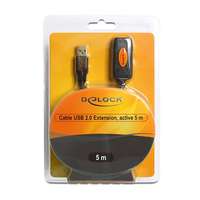 Delock USB 2.0 aktív hosszabbító kábel (A-A, 5 m, fekete)