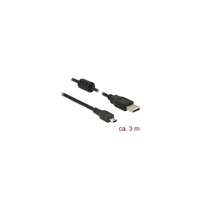 Delock USB 2.0 kábel (A dugó / 5 pin mini-B dugó, 3 m, fekete)