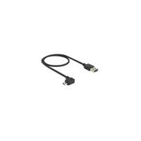 Delock USB 2.0 kábel (A dugó / mikro-B dugó, 0,5 m, 90°, Dual Easy-USB, fekete)