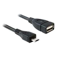Delock USB 2.0 kábel (A aljzat / micro-B dugó, 50 cm, OTG, fekete)
