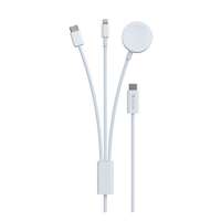 Devia töltőkábel 3in1 (type-c - lightning/type-c, apple watch töltő, 7.5w, wireless, 120cm) fehér