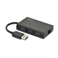 Digitus 3 port USB 3.0 HUB és gigabit Ethernet hálózati kártya