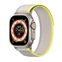 DUX DUCIS Apple Watch Series 9 45mm yj pótszíj (egyedi méret, textil, állítható) sárga / bézs