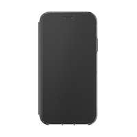 GRIFFIN Apple iPhone XS 5.8 tok álló, bőr SURVIVOR CLEAR WALLET (Flip, 1.2 m ütésálló, átlátszó belső) fekete