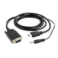 Gembird HDMI-VGA és audio kábeladapter, egy port, 1,8 m, fekete