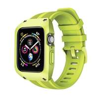 gigapack Apple Watch Series 3 38mm pótszíj (egyedi méret, szilikon, ütésálló keret) zöld
