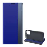 Gigapack Apple iPhone 12 mini tok álló, textil hatású (aktív Flip, oldalra nyíló, Smart View Cover) kék