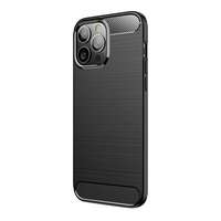 Gigapack Apple iPhone 13 Pro Max szilikon telefonvédő (közepesen ütésálló, szálcsiszolt, karbon minta) fekete