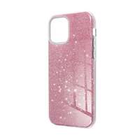 gigapack Apple iPhone 15 Plus szilikon telefonvédő (műanyag belső, csillogó hátlap) rózsaszín