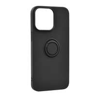 gigapack Apple iPhone 15 védő (telefontartó gyűrű, mikrofiber plüss belső, beépített fémlemez, kamera védelem) fekete