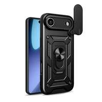 GIGAPACK Apple iPhone Air defender szilikon telefonvédő (ütésállóság, tartógyűrű, kameravédő) fekete