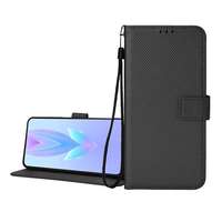 GIGAPACK Asus ROG Phone 7 tok álló, bőr hatású (flip, asztali tartó, rombusz + kézpánt) fekete