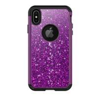 Gigapack Defender Apple iPhone XS Max 6,5" műanyag telefonvédő (közepesen ütésálló, flitteres, logó kivágás, lila)