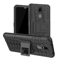 Gigapack Defender Nokia 3.2 műanyag telefonvédő (közepesen ütésálló, kitámasztó, autógumi minta, fekete)