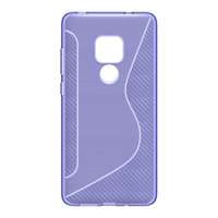 Gigapack Huawei Mate 20 szilikon telefonvédő (S-line, karbon minta, lila)
