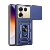 Gigapack Infinix Note 40 Pro 4G (X6850) műanyag telefonvédő (ütésálló, szilikon belső, tartógyűrű, kameravédő) sötétkék