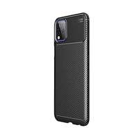 Gigapack LG K42 (LM-K420HM) szilikon telefonvédő (közepesen ütésálló, szálcsiszolt, karbon minta) fekete