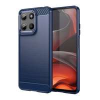 Gigapack Motorola Moto G15 (XT2521) szilikon védő (ütésállóság, légpárnás sarok, szálcsiszolt, karbon minta) sötétkék