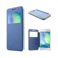 Gigapack Samsung Galaxy A3 (2015) SM-A300F tok álló (Flip, oldalra nyíló, S-View cover, szálcsiszolt mintázat) kék
