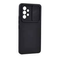 gigapack Samsung Galaxy A53 (SM-A536) 5G szilikon telefonvédő (matt, mikrofiber plüss belső, kamera védelem) fekete