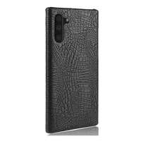 Gigapack Samsung Galaxy Note 10 műanyag telefonvédő (bőr hatású, krokodilbőr minta, fekete)