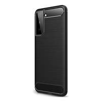 gigapack Samsung Galaxy S21 Plus (SM-G996) 5G védő (közepesen ütésálló, légpárnás sarok, szálcsiszolt) fekete