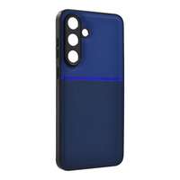 GIGAPACK Samsung Galaxy S25 FE (SM-S731) szilikon védő (ütésállóság, mágneses, bőr hatású hátlap, csíkos) sötétkék