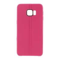 gigapack Samsung Galaxy S6 EDGE+ (SM-G928) szilikon telefonvédő (bőr hatású, varrás minta) rózsaszín