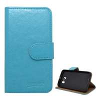 gigapack Samsung Galaxy S6 (SM-G920) tok álló, bőr hatású (flip, asztali tartó funkció, prémium) világoskék