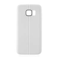 Gigapack Samsung Galaxy S7 szilikon telefonvédő (bőr hatású, varrás minta, fehér)