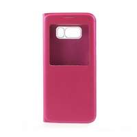 gigapack Samsung Galaxy S8 Plus (SM-G955) tok álló, bőr hatású (flip, hívókijelzés, view window) rózsaszín