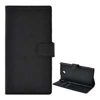 Gigapack Sony Xperia M2 Aqua (D2403) tok álló, bőr hatású (Flip, oldalra nyíló, asztali tartó funkció, prémium) fekete