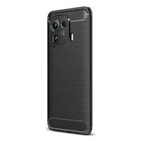 Gigapack Xiaomi Mi 11 Pro 5G szilikon védő (közepesen ütésálló, légpárnás sarok, szálcsiszolt, karbon minta) fekete