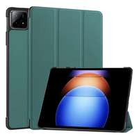 Gigapack Xiaomi Pad 6S Pro tok álló, bőr hatású (aktív flip, oldalra nyíló, trifold, asztali tartó) sötétzöld