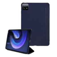 Gigapack Xiaomi Pad 6 tok álló, bőr hatású (aktív flip, oldalra nyíló, trifold, asztali tartó) sötétkék