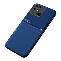 gigapack Xiaomi Redmi 10C műanyag védő (szilikon keret, közepesen ütésálló, bőr hatású hátlap, csíkos minta) sötétkék
