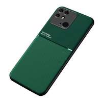 gigapack Xiaomi Redmi 10C műanyag védő (szilikon keret, közepesen ütésálló, bőr hatású hátlap, csíkos minta) sötétzöld