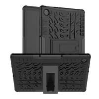 Gigapack műanyag telefonvédő (közepesen ütésálló, Lenovo Tab M10 HD (TB-X306F) szilikon belső, autógumi minta) fekete