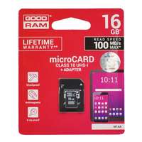 GOODRAM 16 GB MicroSDHC (class 10, uhs-1m, m1aa-0160r11 utódja) 1 adapter