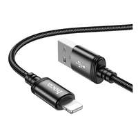 Hoco Apple iPhone 6S 4.7 x89 adatkábel (usb - lightning, 2.4a, gyorstöltő, 100cm, cipőfűző) fekete