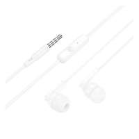 Hoco bright fülhallgató sztereo (3.5mm jack, mikrofon, felvevő gomb) fehér