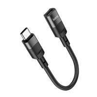 Hoco adapter kábel (lightning 8 pin aljzat - type-c, 10cm) fekete