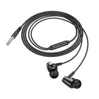 Hoco story fülhallgató sztereo (3.5mm jack, mikrofon, felvevő gomb) fekete