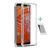 IMAK Nokia 3.1 Plus szilikon telefonvédő (közepesen ütésálló + képernyővédő fólia) átlátszó