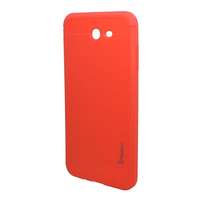 IPAKY Samsung Galaxy J7 (2017) SM-J730 szilikon telefonvédő (közepesen ütésálló, szálcsiszolt, karbon minta) piros