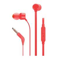 JBL t110 fülhallgató sztereo (3.5mm jack, felvevő gomb, lapos kábel) piros