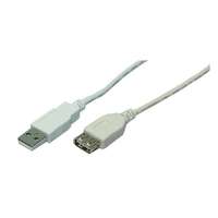 LogiLink USB 2.0 hosszabbító kábel (A-A, 2 m, szürke)